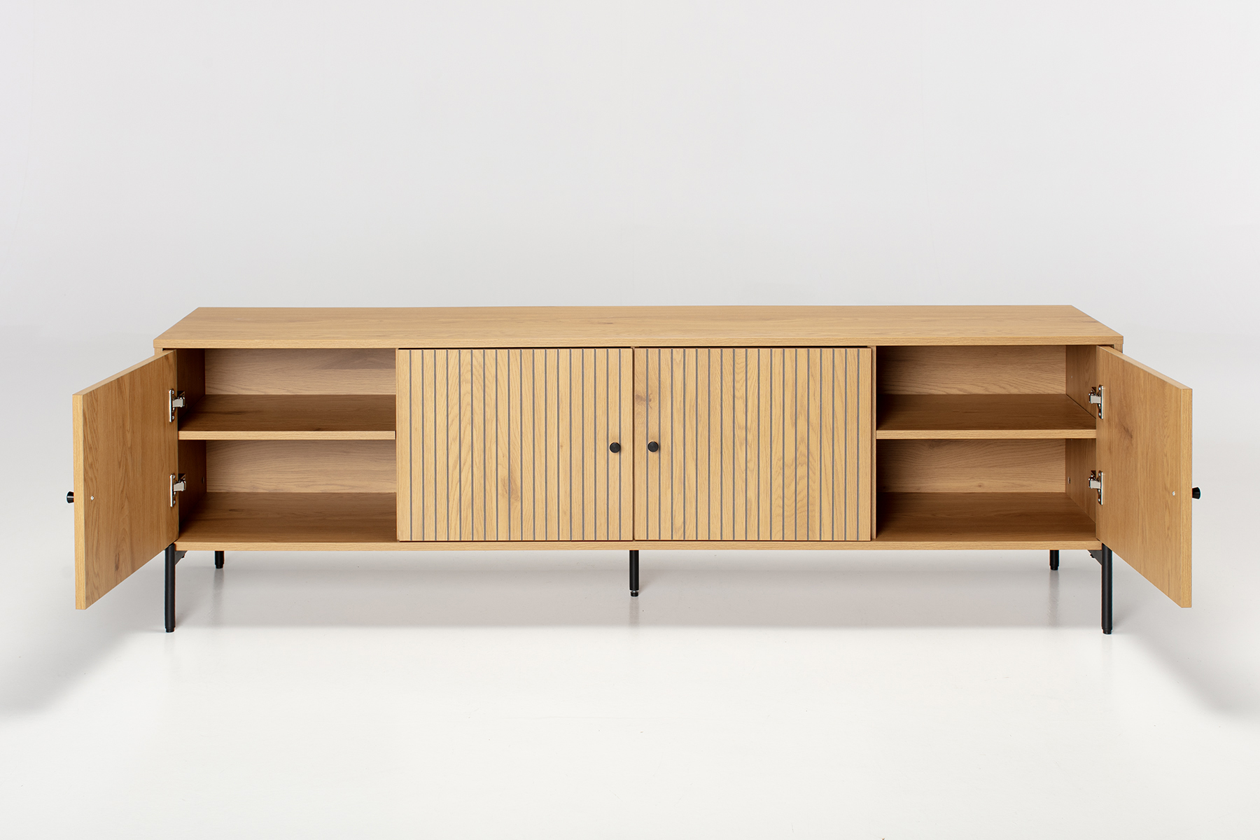 Bergen TV Unit - 1.8m Oak Effect 4 Door TV Unit