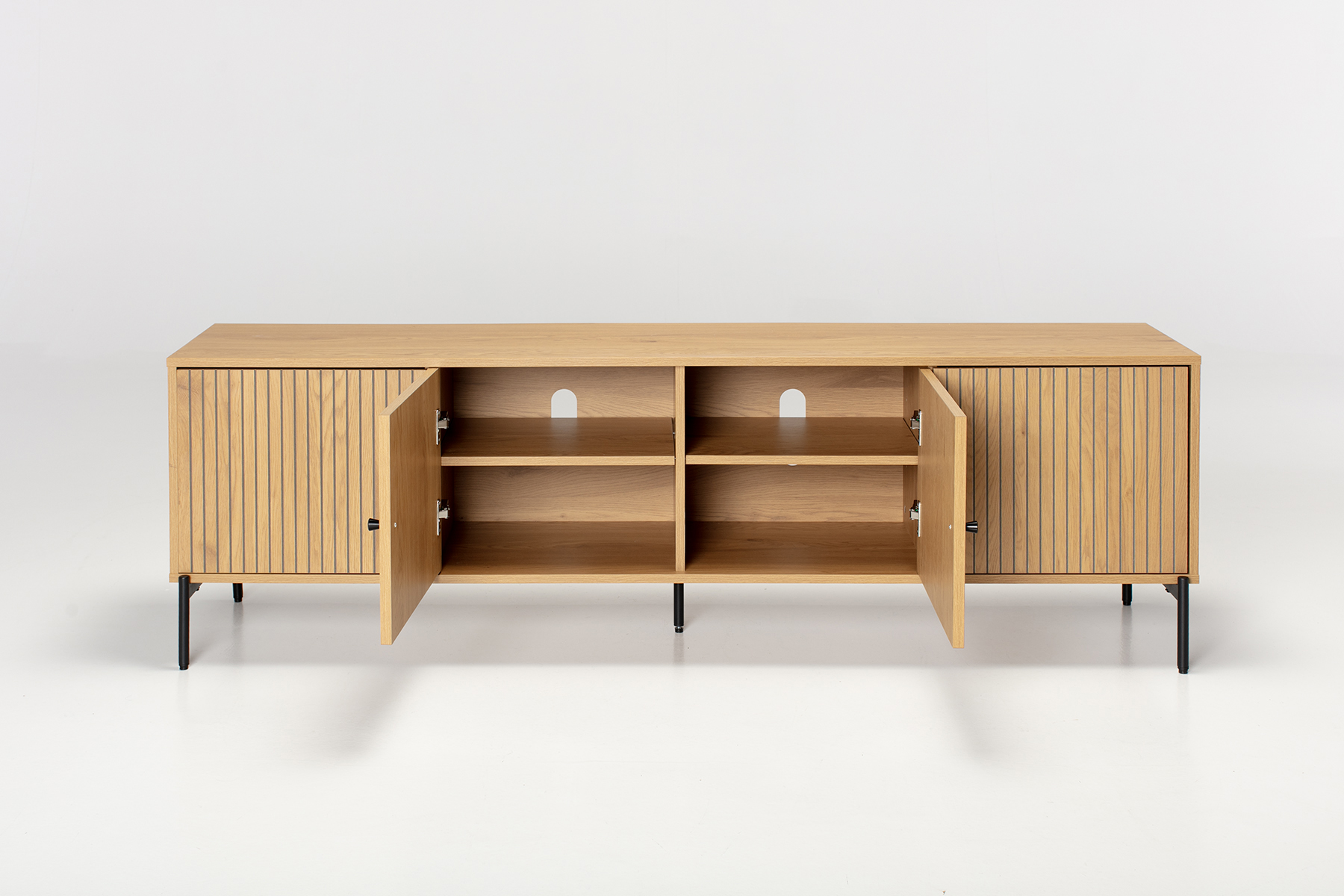 Bergen TV Unit - 1.8m Oak Effect 4 Door TV Unit
