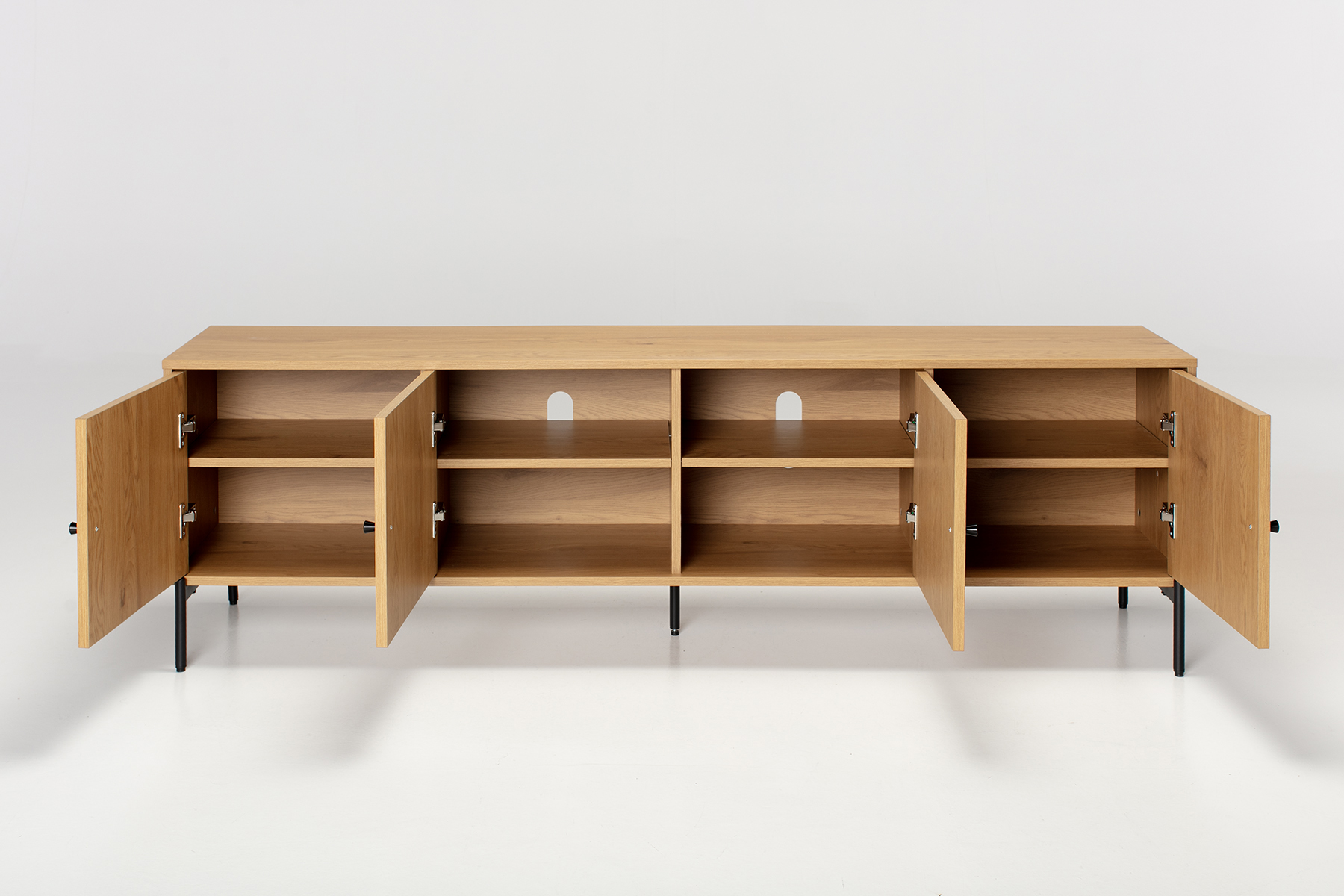 Bergen TV Unit - 1.8m Oak Effect 4 Door TV Unit