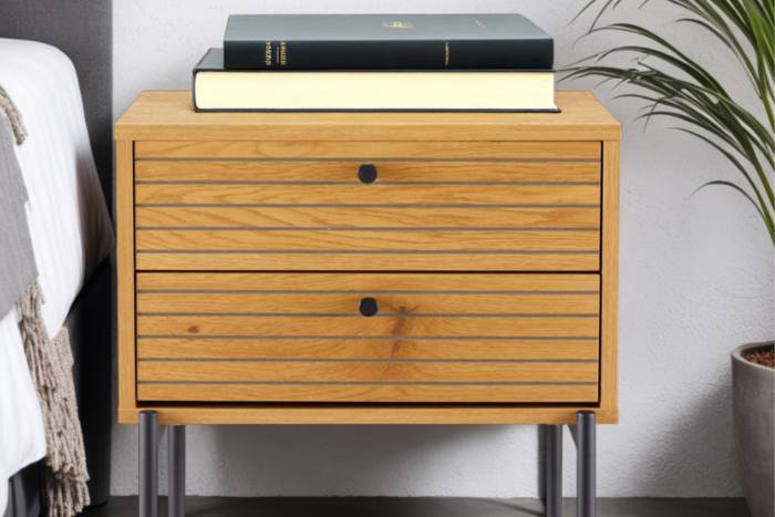 Bergen - Oak Effect 2 Drawer Bedside Table lifestyle image