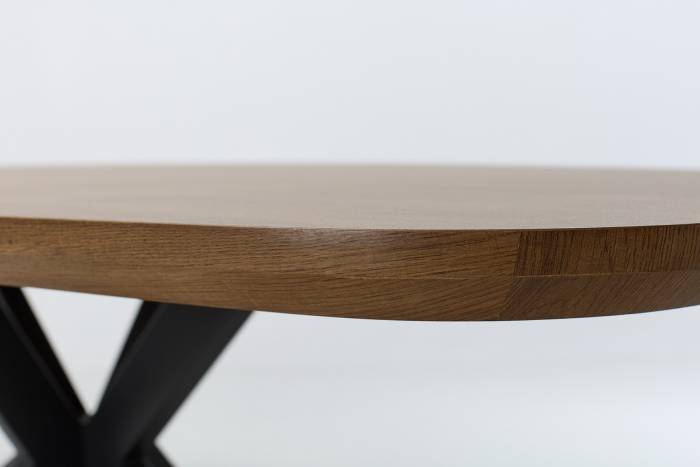 Florian - Oak Effect 2m Oval Dining Table with Black Metal Base