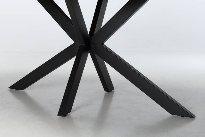 Florian - Oak Effect 2m Oval Dining Table with Black Metal Base