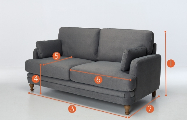 Langley 2 seater sofa measurements
