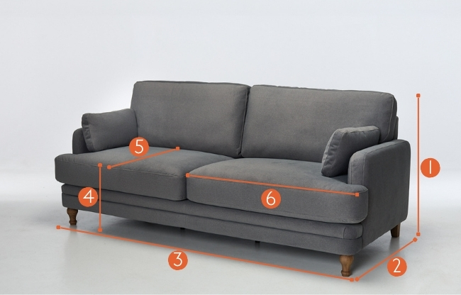 Langley 3 seater sofa measurements