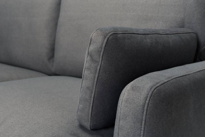 Modern 2 Seater Sofa - Luxe Dark Grey Velvet