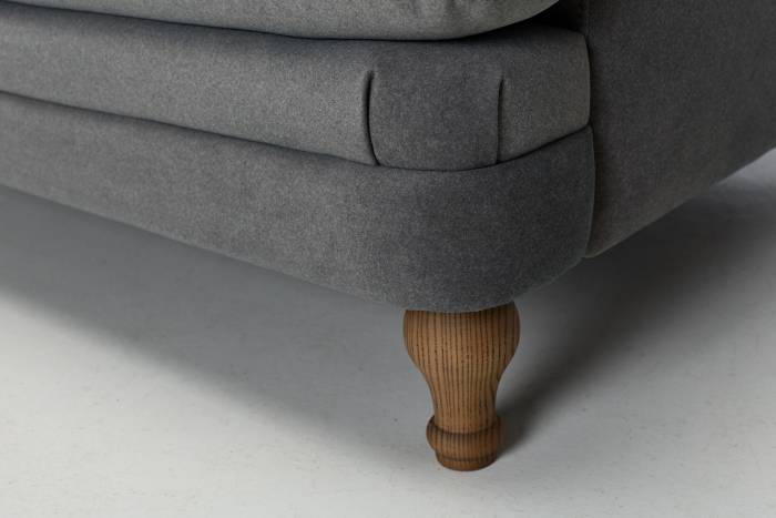 Modern 2 Seater Sofa - Luxe Dark Grey Velvet