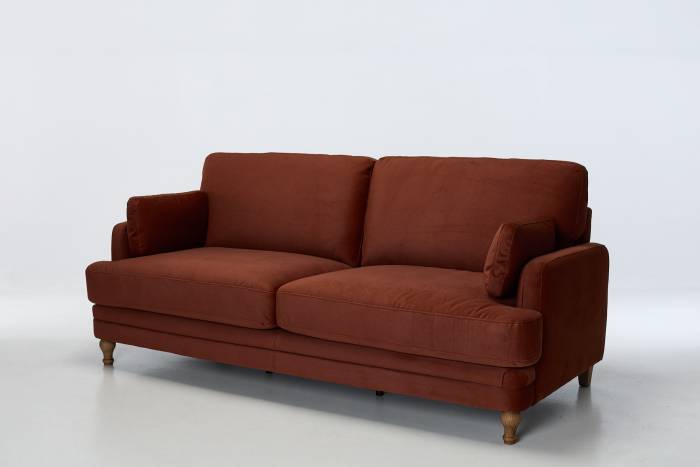 Langley Modern 3 Seater Sofa - Luxe Copper Velvet