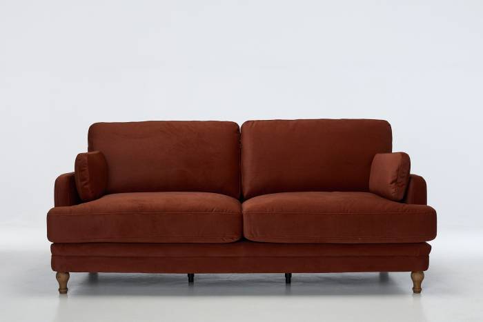 Langley Modern 3 Seater Sofa - Luxe Copper Velvet