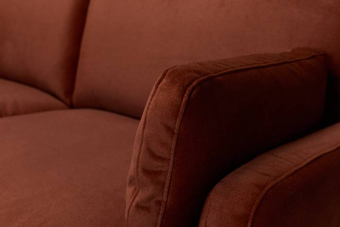 Langley Modern 3 Seater Sofa - Luxe Copper Velvet
