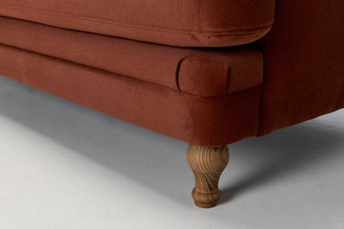 Langley Modern 3 Seater Sofa - Luxe Copper Velvet