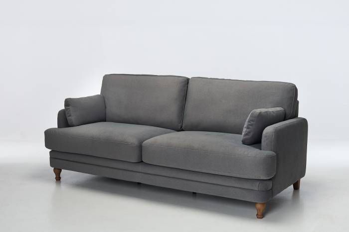 Modern 3 Seater Sofa - Luxe Dark Grey Velvet