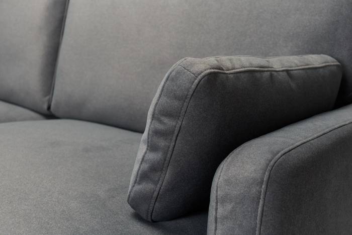 Modern 3 Seater Sofa - Luxe Dark Grey Velvet