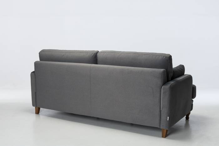 Modern 3 Seater Sofa - Luxe Dark Grey Velvet