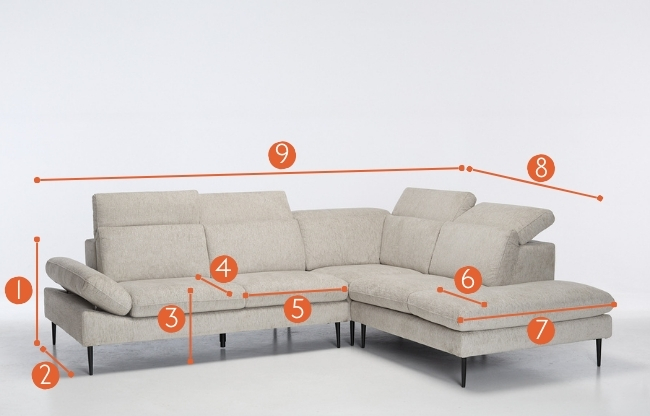 Madison corner sofa right hand chaise measurements