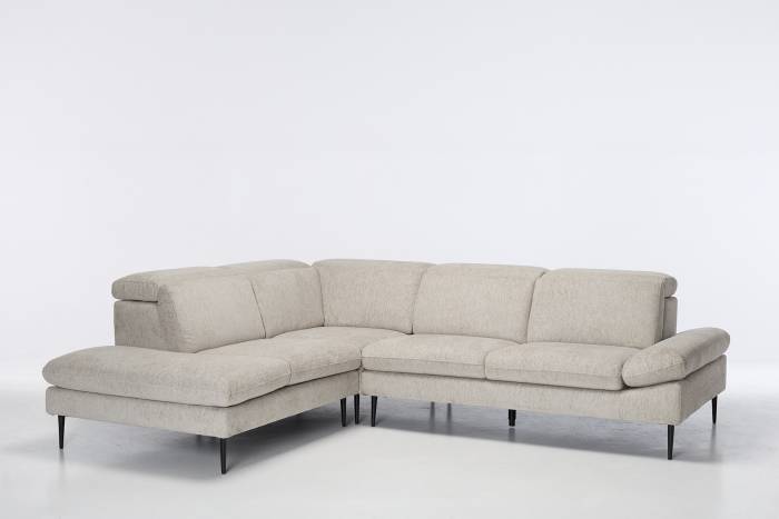 Madison Modern Left Hand Facing Chaise Corner Sofa - Dove Grey Chenille