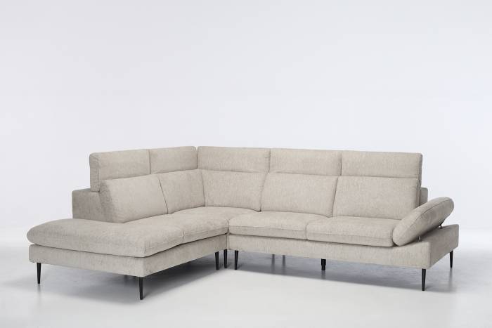 Madison Modern Left Hand Facing Chaise Corner Sofa - Dove Grey Chenille