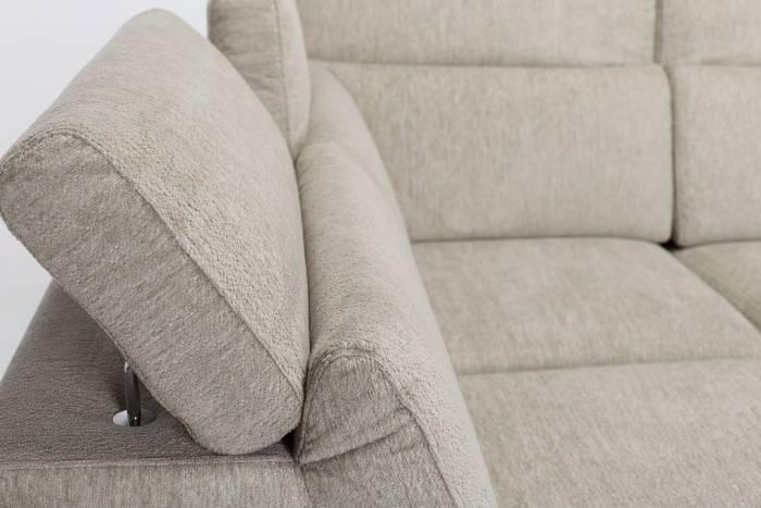 Madison Modern Left Hand Facing Chaise Corner Sofa - Dove Grey Chenille