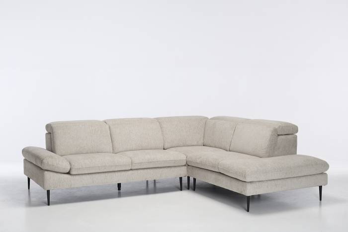 Madison Modern Right Hand Facing Chaise Corner Sofa - Dove Grey Chenille