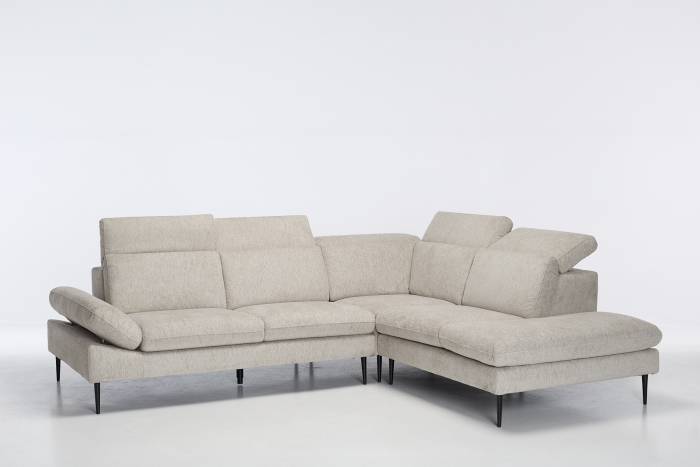 Madison Modern Right Hand Facing Chaise Corner Sofa - Dove Grey Chenille