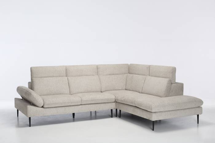 Madison Modern Right Hand Facing Chaise Corner Sofa - Dove Grey Chenille