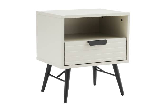 Malmo 1 Drawer Bedside Table - Pastel Grey
