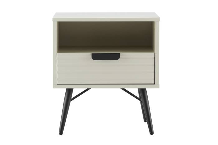 Malmo 1 Drawer Bedside Table - Pastel Grey