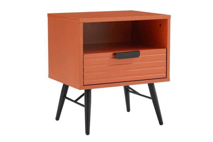 Malmo 1 Drawer Bedside Table - Terracotta