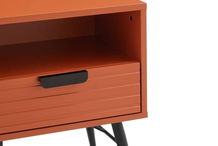 Malmo 1 Drawer Bedside Table - Terracotta