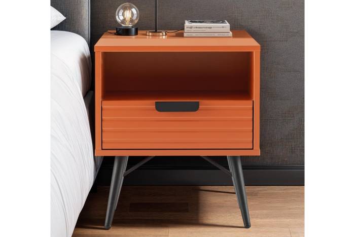 Malmo 1 Drawer Bedside Table - Terracotta