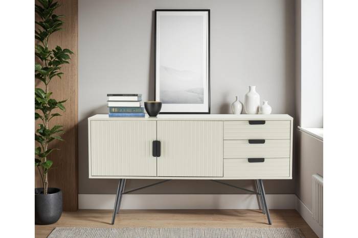 Malmo 2 Door 3 Drawer Sideboard - Pastel Grey