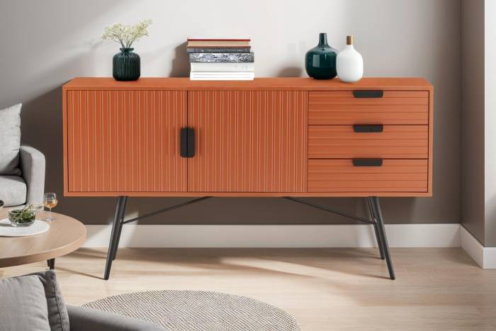 Malmo 2 Door 3 Drawer Sideboard - Terracotta