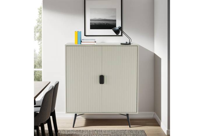 Malmo 2 Door Highboard - Pastel Grey