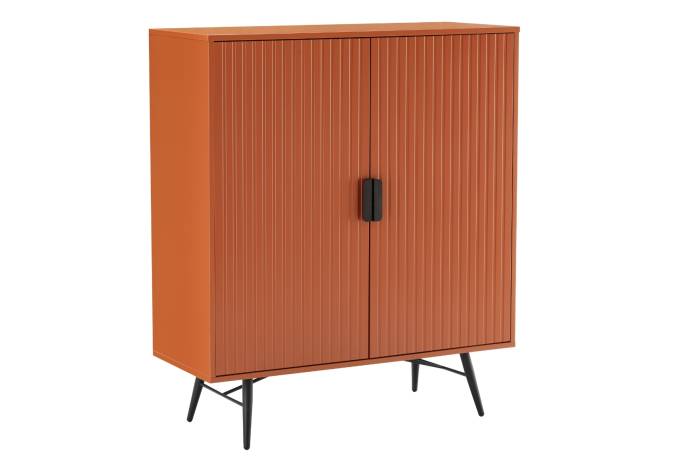 Malmo 2 Door Highboard - Terracotta