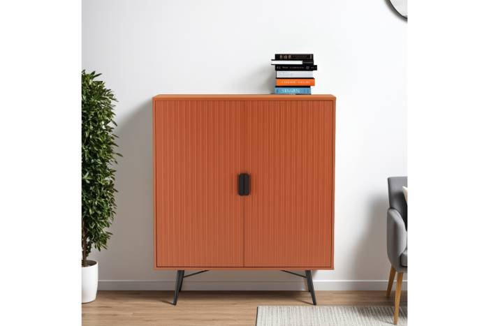 Malmo 2 Door Highboard - Terracotta