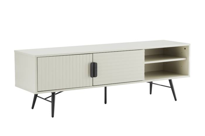 Malmo 1.5m TV Unit with 2 Doors & Open Storage - Pastel Grey