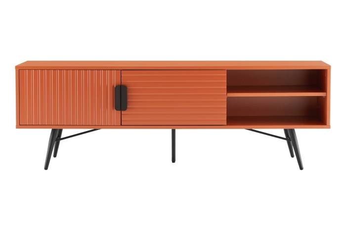 Malmo 1.5m TV Unit with 2 Doors & Open Storage - Terracotta