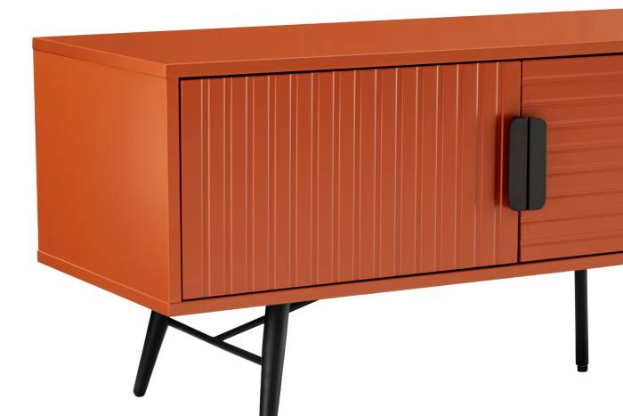 Malmo 1.5m TV Unit with 2 Doors & Open Storage - Terracotta