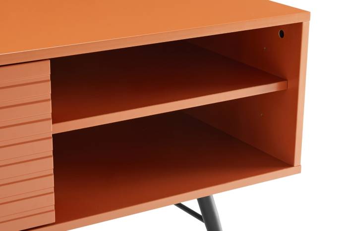 Malmo 1.5m TV Unit with 2 Doors & Open Storage - Terracotta