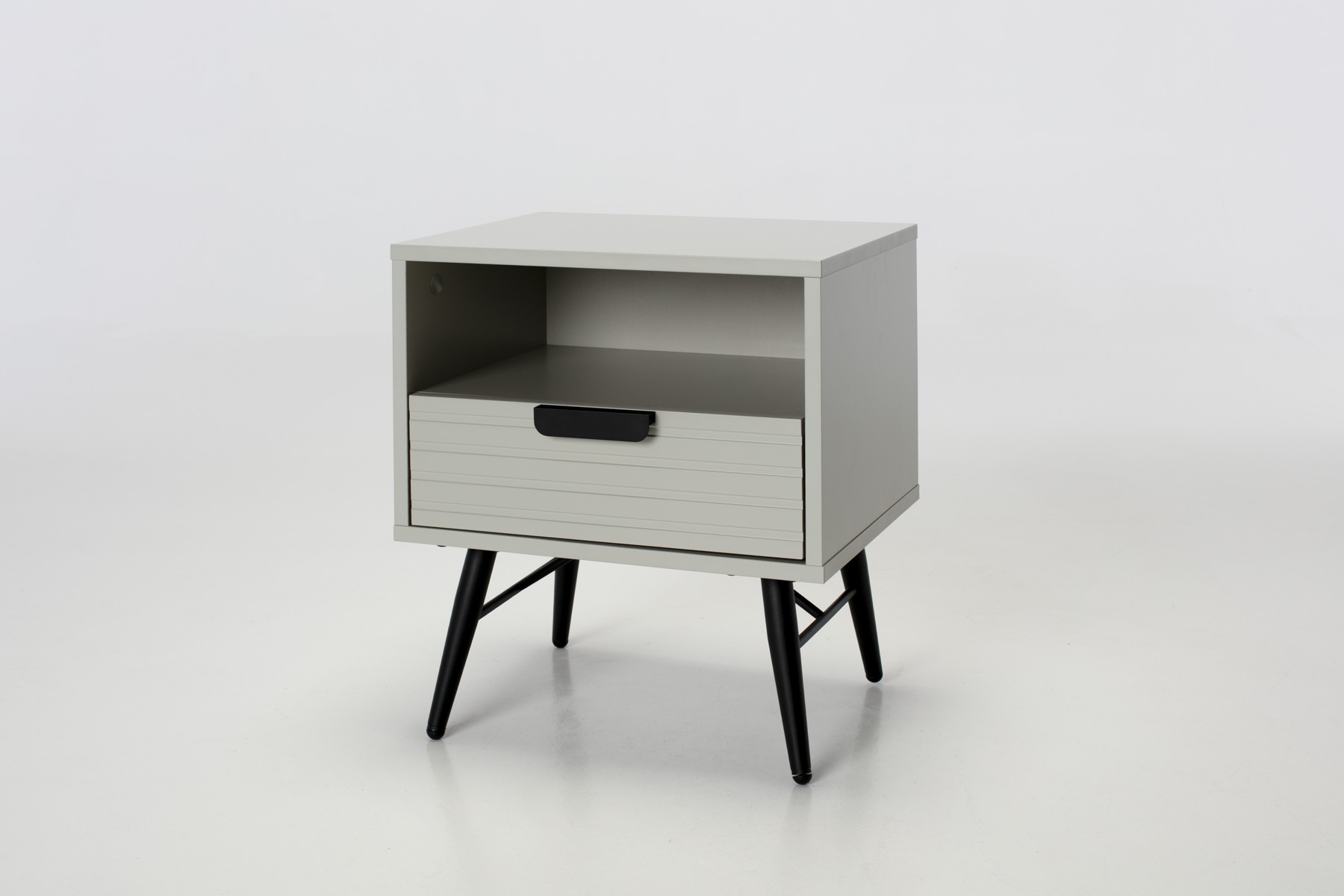 Malmo Bedside Table - 1 Drawer Bedside Table, Pastel Grey
