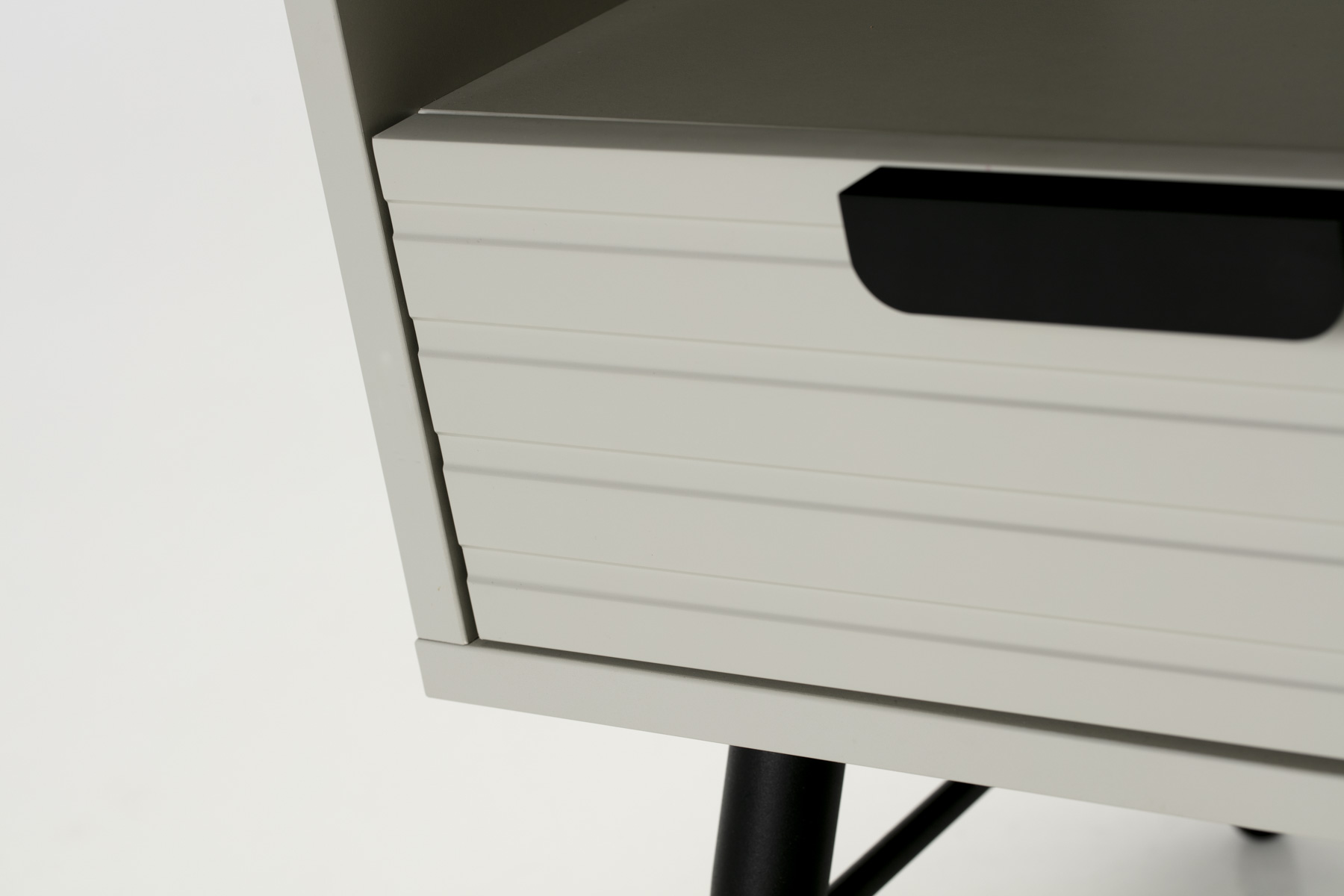 Malmo Bedside Table - 1 Drawer Bedside Table, Pastel Grey