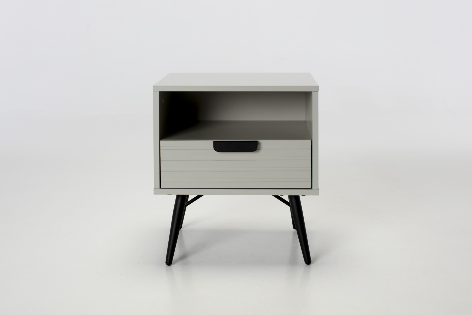 Malmo Bedside Table - 1 Drawer Bedside Table, Pastel Grey