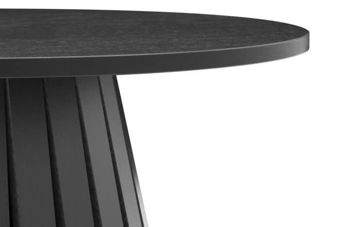 Stockholm Large Round Coffee Table with Slatted Pedestal Base - Black