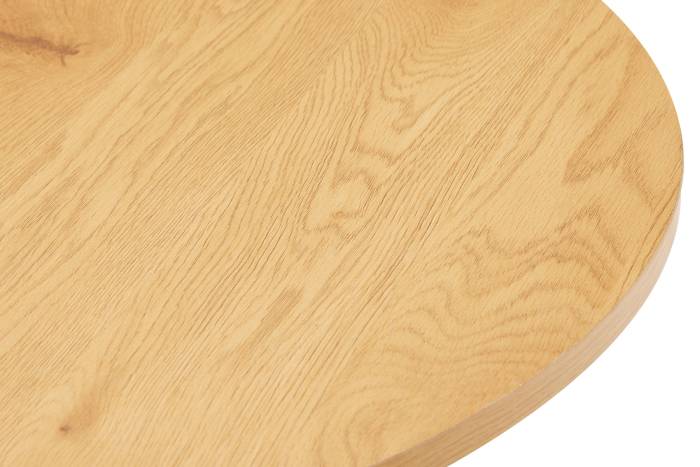 Stockholm Large Round Coffee Table with Slatted Pedestal Base - Oak Effect