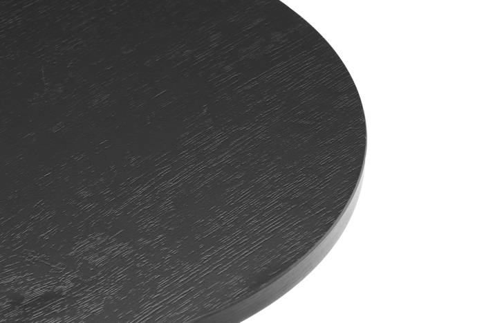 Stockholm Small Round Coffee Table with Slatted Pedestal Base - Black