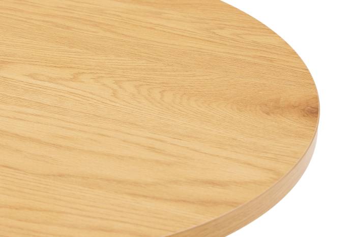 Stockholm Small Round Coffee Table with Slatted Pedestal Base - Oak Effect