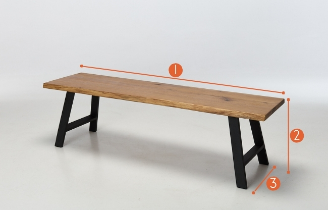 Alder 1.6m Dining Bench measurements
