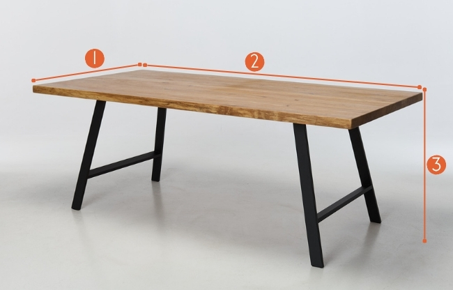 Alder 1.8m Dining Table measurements