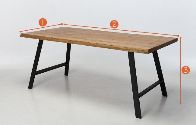 Alder 2m Dining Table measurements