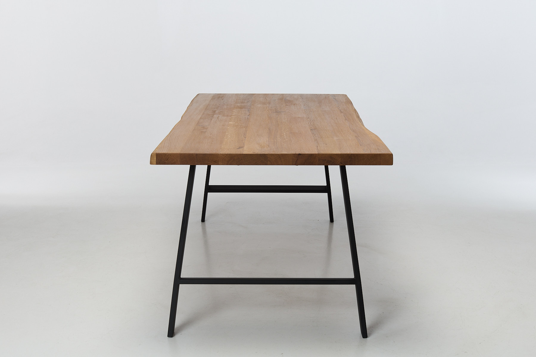 Alder 2m Live Edge Solid Oak Dining Table with Black Legs