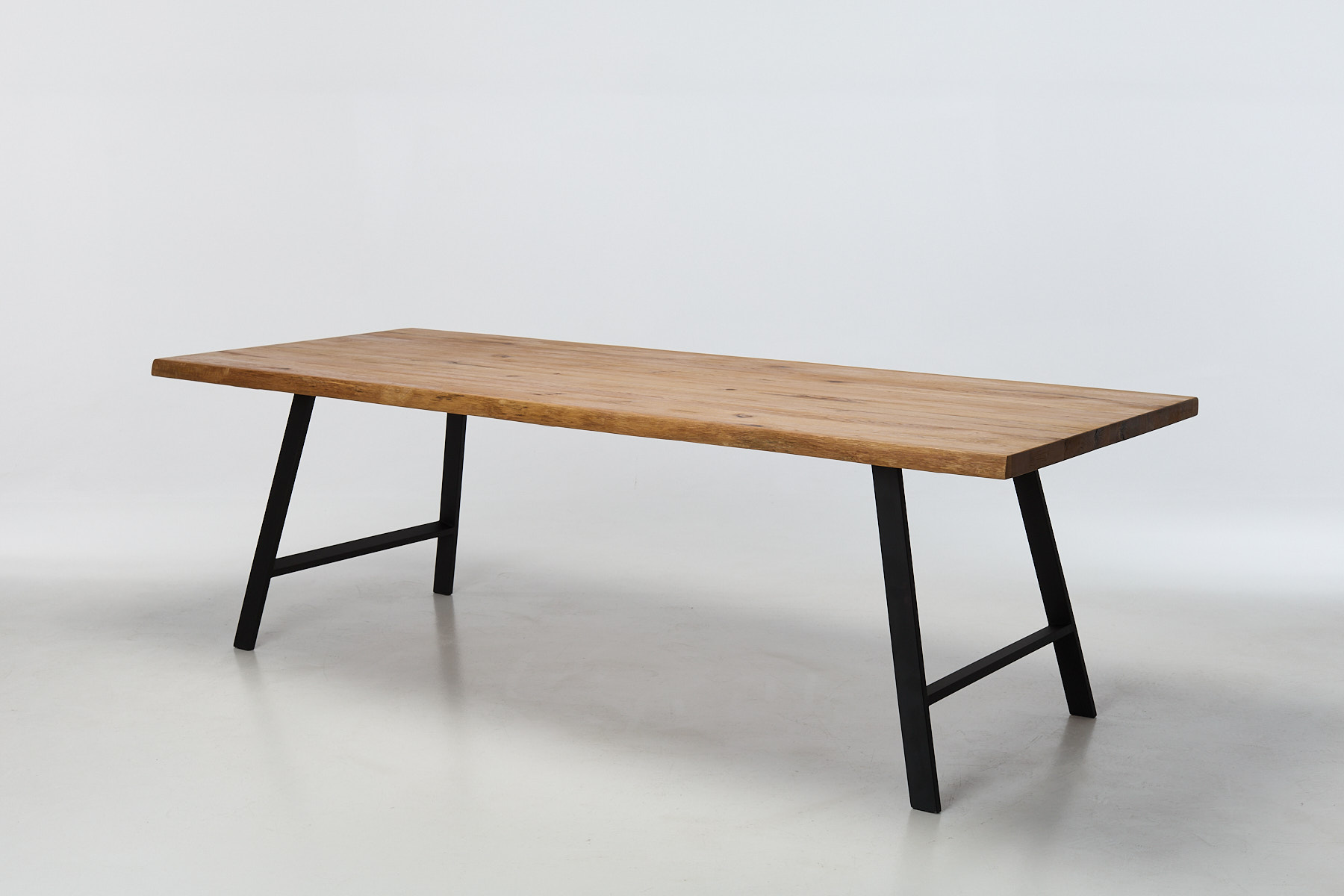 Alder 2.4m Live Edge Solid Oak Dining Table with Black Legs